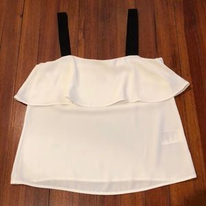 White H&M blouse with black straps